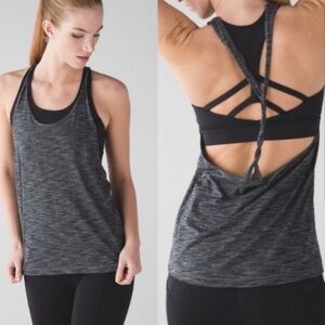 Lululemon Twist and Toil Tank Bra Heathered Black